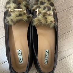 ヒョウ柄ファー付きローファー風パンプス 値下げ交渉OK♡の画像