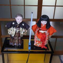 人形　2体　ガラスケースの画像