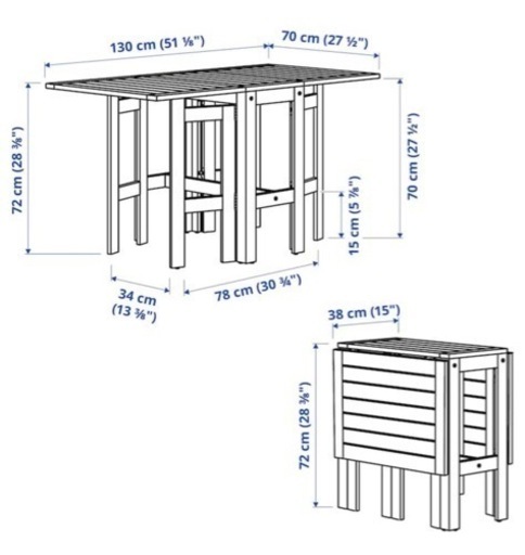 IKEA エップラロー 屋外用テーブル&4脚チェアセット　