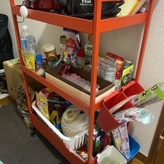 【キッチンラック/ワゴン】赤