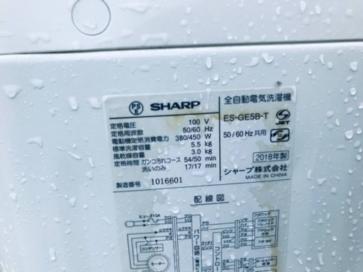 ✨2018年製✨934番 シャープ✨電気洗濯機✨ES-GE5B-T‼️