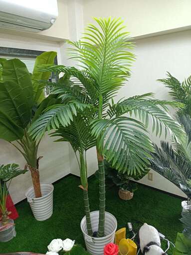 ④【処分価格】新品 アレカヤシ(１９５ｃｍ)　人工観葉植物 インテリア フェイクグリーン