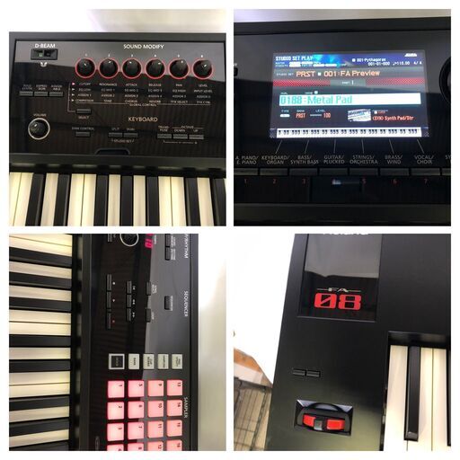 美品 Roland FA-08 88鍵 シンセサイザー ローランド キーボード ヘッドホン フットスイッチ スタンド