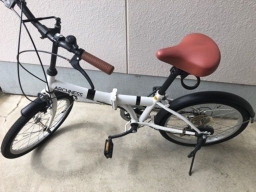 折りたたみ自転車 20インチ 6段変速　ホワイト