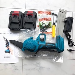 ❗️新品未使用❗️ミニ電動チェーンソー 充電式 6インチ 小型 21Vの画像