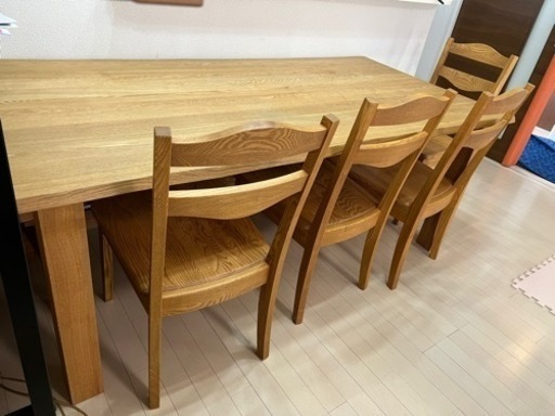 【太田市】北欧風ダイニングテーブルセット7人掛け