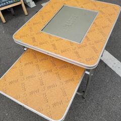 【アウトドア】LOGOS　ロゴス　折り畳み　２段テーブル　中古　...