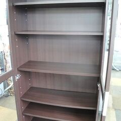 ☆ スイートデコレーション 書棚 スワロー 幅80×奥行32.5×高さ180cm ガラス扉 ダークブラウン 本棚 飾り棚 食器棚 シェルフ 札幌 東区 北20条店の画像