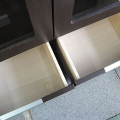 ☆ スイートデコレーション 書棚 スワロー 幅80×奥行32.5×高さ180cm ガラス扉 ダークブラウン 本棚 飾り棚 食器棚 シェルフ 札幌 東区 北20条店の画像