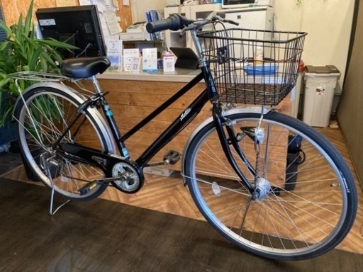 【LEDオートライト】6段変速　27インチ自転車　ブラック