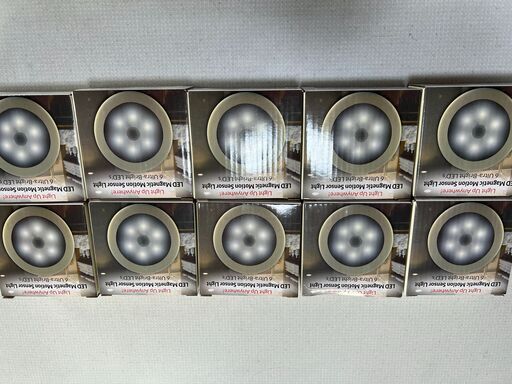 人感センサー ライト 電池式 LEDライト 3Mテープ マグネット 磁石付き １０個セット