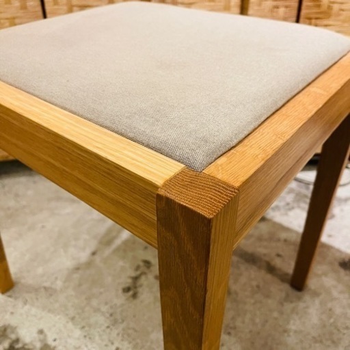 【売約済み】　無印　無印良品　MUJI オーク材　チェア　オーク　無垢　ファブリック　ダイニングチェア　イス　椅子　