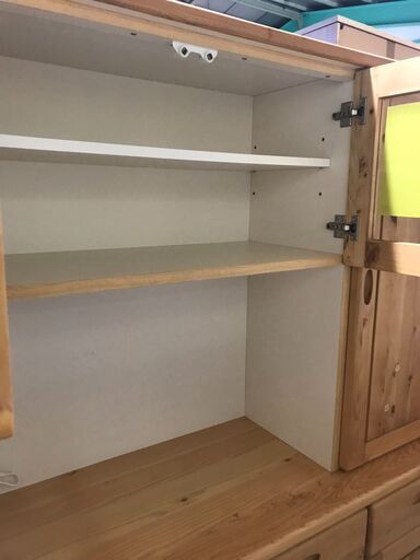 シギヤマ家具　レンジボード　ヒノキ材　キッチンボード　おしゃれ　大容量　クリーニング済　貝塚市　二色浜　
