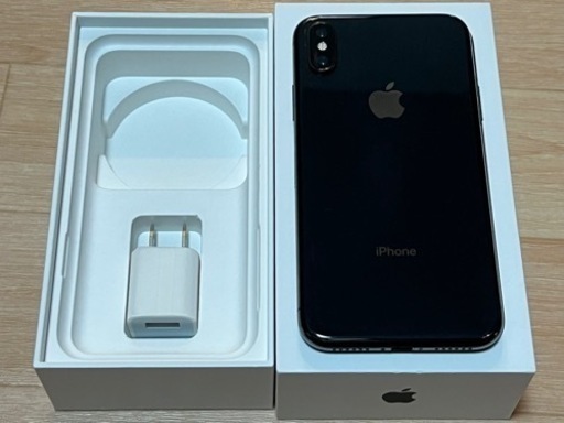 【美品】iPhone X 256GB simフリー本体ブラック(未使用ケース・強化ガラス付)