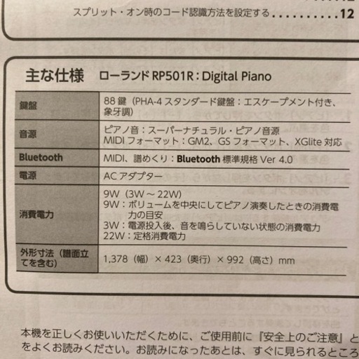 ローランドRP501R 白の木目調