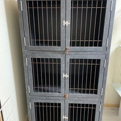 used 3段の犬舎ドッグマンション黒　ペットマンション