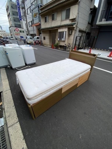 ? 大阪市内配達設置無料 ?引き出し付きシングルベッドマットレスセット?