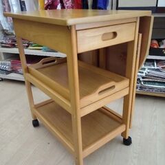美品 ニトリ キッチンワゴン バタフライテーブル コンパクトテーブル