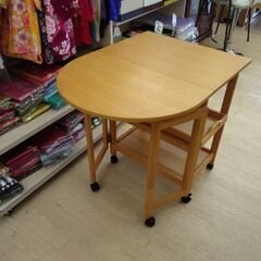 美品 ニトリ キッチンワゴン バタフライテーブル コンパクトテーブルの画像