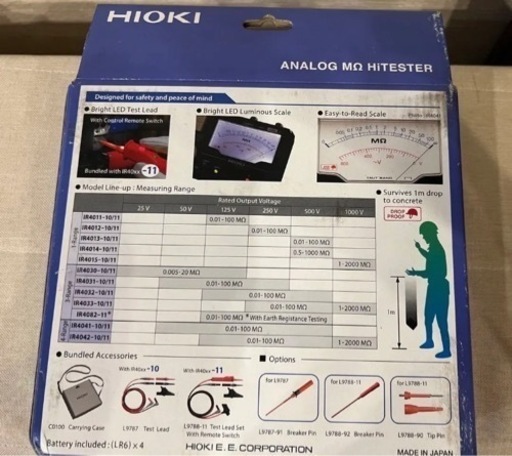 日置電機 アナログメグオームハイテスタ IR4013-11  絶縁抵抗計★新品★