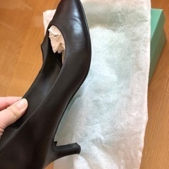 美品　ハイヒールパンプス　レディース　山羊革　ビジネス パンプス黒の画像