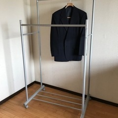 希少　無印良品　廃盤　ハンガーラック　キャスター付き　スチール水...