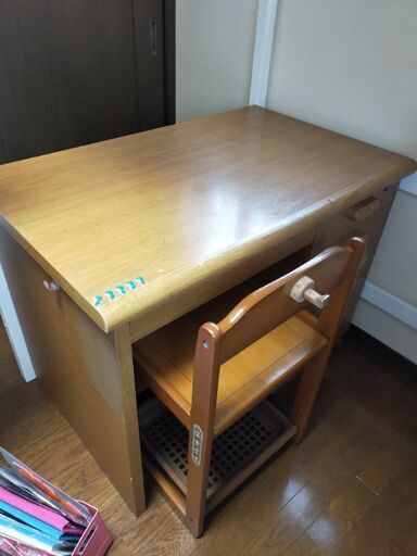 勉強机　机　椅子　小学生　木　学習机