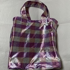 未使用　ハンドメイド　キラキラトートバッグ　ビッグ　ピンク&薄紫系　の画像
