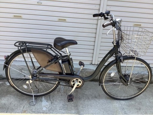 10 ブリヂストン最新機種電動自転車FRONTIA26インチカーキ色アルミ