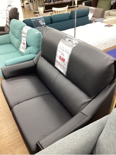 KC-45【新入荷　リサイクル品】ハイバック2シーターソファ　黒