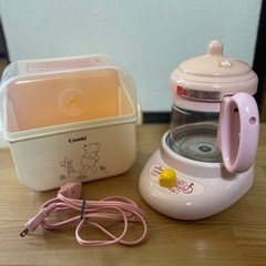 調乳ポットとコンビの哺乳瓶消毒ケース
