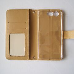 スマホケース 手帳型 ミラータイプ arrows Be F-05J 用 キティ・ぴんく スマイル 猫の画像