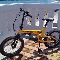 中古自転車販売／大人気のHUMMERファットバイク（イエロー）