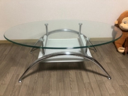 ガラステーブル　楕円形