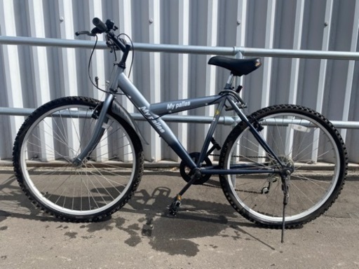自転車　マウンテンバイク　26インチ　6速　シルバー