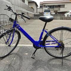 26インチ 自転車 6段変速 ブルー