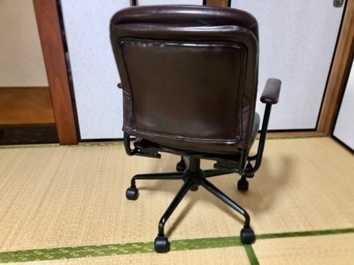 値引しました。ニトリ ワークチェア 使用感少 ブラウン 合成皮革