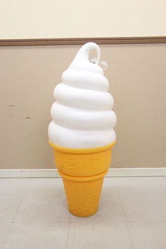 日世 バニラ ソフトクリーム 看板 置物 販促 ライト ランプ ディスプレイ 高さ約91cm (J1187yxY)