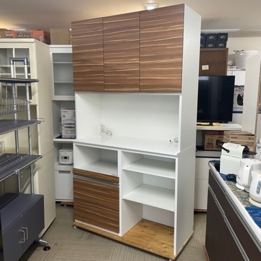 ☆ｼｽﾃﾑｷｯﾁﾝﾎﾞｰﾄﾞ 白×ﾅﾁｭﾗﾙ W1170×D410×H1980