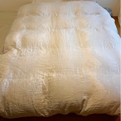 無印良品　麻生地掛け布団カバー　ダブル（ライトベージュ）