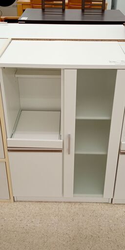 ★ジモティ割あり★  レンジ台 白 H89.1×D39.7×W60 クリーニング済み TJ291