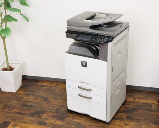 【ヤ取終了2/9】≪T220ジ≫ SHARP/シャープ デジタルフルカラー複合機 MX-2020F 1段給紙デスク/MX-DE30 計2段 A3/A4/タッチパネル/コピー/FAX 初期化済 現状品