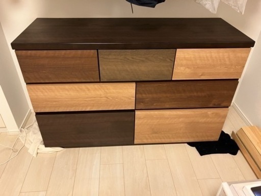 ニトリ ローチェスト 3段チェスト ランダム モザイク調 洋服タンス