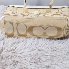 COACH トート ハンド バッグ f19046 シグネチャー キャンバス 白の画像