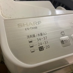 乾燥機付洗濯機 5kg SHARP ES-TX5Bの画像