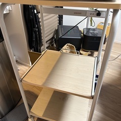 【山善】レンジ台 キャスター付き+【Panasonic】電子レンジの画像