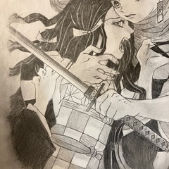鬼滅の刃　禰󠄀豆子　炭治郎　鉛筆手描きの画像