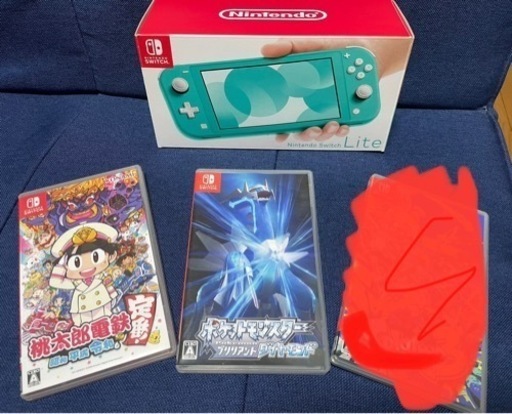 Switchライトターコイズ（美品）　本体+桃鉄Switch