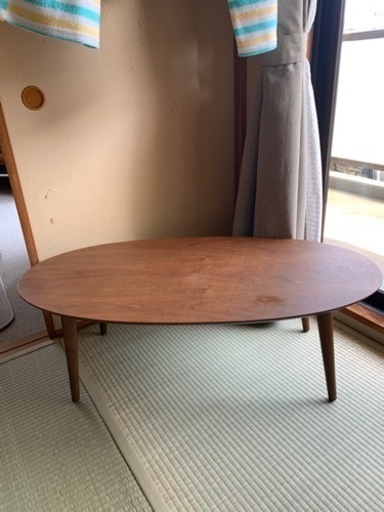 ウォールナット突板折り畳みテーブル