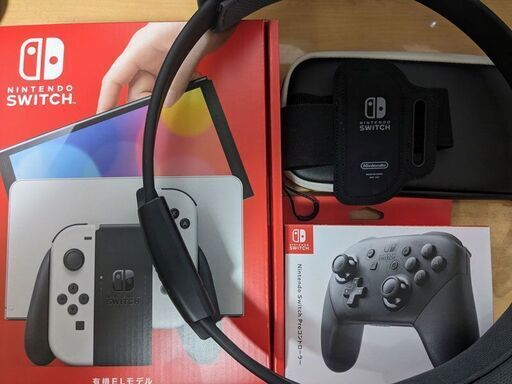 Nintendo Switch 本体(有機EL ホワイト) Proコントローラー 純正キャリングケース リングフィットアドベンチャー セット品